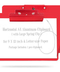 Horizontal Aluminum Clipboard With Secure Spring Clip Letter Size Flat Hangable Contractor Clipboard Built From Lightweight Durable Aluminum Alloy Eco Friendly Finish For Field Work And On The Job Organization.