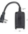 Slick Outdoor Light Timer With Hassle Free Photocell Dusk To Dawn Sensor, weatherproof plug with mounting hole, 4 inch size.