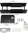 Privacy Pocket Door Lock With Key Hidden Barn Door Latch For Wooden Doors Matte Black Interior Privacy Hardware Zinc Alloy