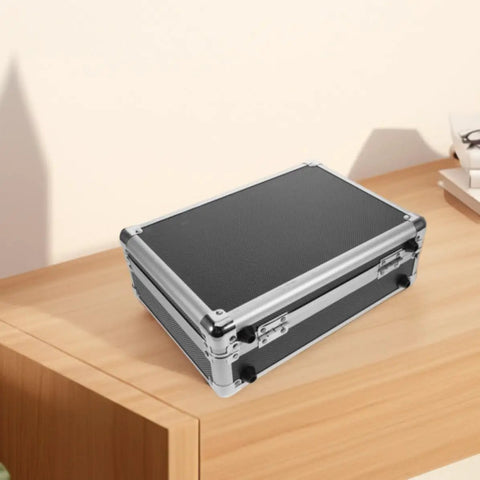 Rock Solid Hardcore Aluminum Rolling Tool Box With Secure Lock And Sturdy Grab Handle Lightweight Portable Design on wooden surface