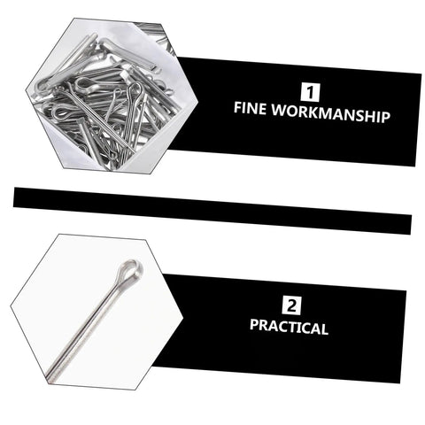 Pro Grade Cotter Pin Kit 420 Piece Stainless Steel Assortment For Cars, Garage, Workshop, Farm And Garden Projects, Heavy Duty Fasteners, Clips And Dowels For Quick Repairs And Secure Fits. 420-piece stainless steel cotter pins in box