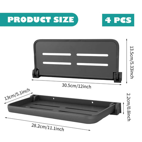 Level Up Your Rig Setup With These Smooth Folding Aluminum Wall Shelves For Rv Trailers And Motorhomes, 4 piece specifications.