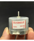 12V Micro DC Motor EG-530AD-2F CW For Cassette Deck Capstan Spindle Replacement, 2400RPM Tape Recorder Motor in hand