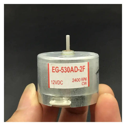 12V Micro DC Motor EG-530AD-2F CW For Cassette Deck Capstan Spindle Replacement, 2400RPM Tape Recorder Motor in hand