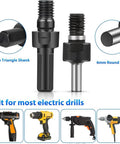 Drill To Angle Grinder Adapter Kit With 6mm And 10mm Arbors Flange Nut Set And 2 Spanner Wrenches Fits Most Electric Drills