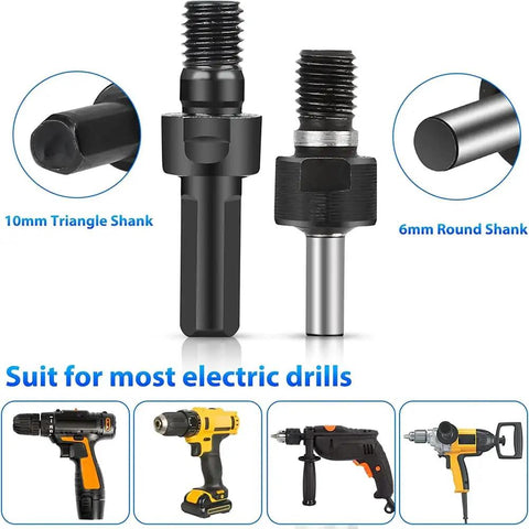 Drill To Angle Grinder Adapter Kit With 6mm And 10mm Arbors Flange Nut Set And 2 Spanner Wrenches Fits Most Electric Drills