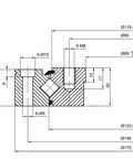Top Shelf Xu080120 Slewing Ring Bearing 69mm By 170mm By 30mm technical diagram showing measurements and design details.