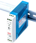 Heavy Duty 12 Volt Din Rail Power Supply 20 Watt Single Output Snap On Mount For Industrial Automation And Control Panels UL Certified mounted on track.