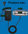 Product size diagram showing Heavy Duty 40kHz Ultrasonic Cleanser With Digital Screen dimensions and components.