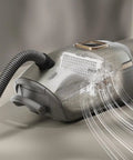 Vacuum cleaner with Genuine HEPA AirClean Filter SF HA 50, showing airflow for Guard M1 L1 Complete C2 C3 and Compact C1 C2 models.
