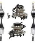 Front CV Axle Shaft Kit With Left And Right Axles, Wheel Hub Bearing Assemblies, And ABS Replacement for Chevrolet, GMC, Isuzu
