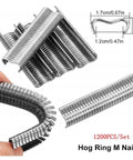 Type M Nail Ring Pliers Kit For DIY Cage Repair With Hog Ring Pliers One Hand Quick Install Includes 1200 Galvanized Nails