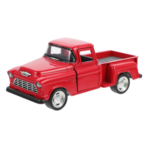 Red 4.72 Inch Miniature Pickup Truck Model Alloy Metal Figurine For Collectors Who Dig with realistic vintage details