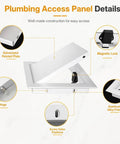 Heavy Duty Aluminum Access Panel Slick Flush Drywall Cover with magnetic lock, hinge, and galvanized painted plate for easy access.