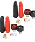 Solid 12 Piece Welding Cable Connector Kit With Secure Quick Fit Plug Socket Pair For Stable Power Supply And Safe Robust ABS Build In Red Black Colors