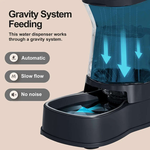 Automatic Pet Water Dispenser Gravity Fed Stainless Steel Bowl 1 Gallon Large Capacity Waterer For Medium And Large Dogs Cats