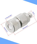 Garden Misting Nozzles Stainless Steel Atomizing Mister Sprayer Nozzles 0.15mm Orifice detailed dimensions and G3/16" thread