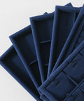 Super Slick Microfiber Jewelry Display Tray With Six Grid Compartments For Ring Earring Bracelet And Necklace Storage Stackable Countertop Organizer Plate Hits Different in navy blue.