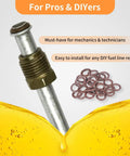 24 Pack FKM Fuel Line O Ring Kit For Quick Connect Fittings 5/16 Inch And 3/8 Inch with metal connector and orange background