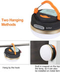Rechargeable LED Camping Lantern With 4 Light Modes, 300 Lumens, 1800mAh Power Bank, Magnetic Base, hanging methods visible