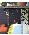 Hella Sturdy Rock Solid Cast Iron Wall Mounted Corner Support Brackets With A Killer Vintage Floral Design for a rustic shelf.