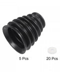 5 Pack Top Shelf Heavy Duty Silicone Drill Dust Collectors For Electric Hammer And Impact Drills, black silicone dust cover with washer.
