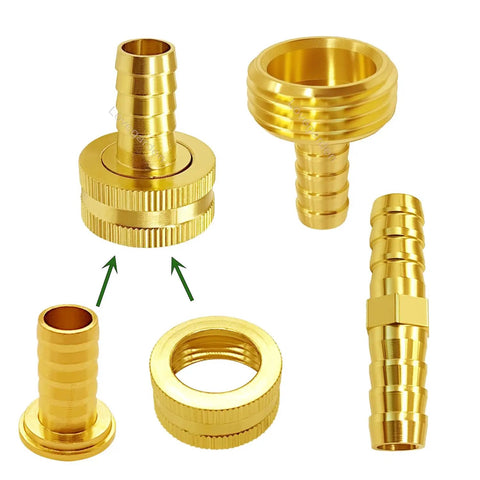 Branded Garden Hose Repair Kit With 6 Premium Brass Barb Connectors And Fittings For Quick Fixes, Including Female Male Adapters And Stainless Steel Clamps To Fix Leaks And Extend Hose Life Today, brass hose fittings