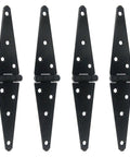Iron Strap Gate Hinges Five Point Three One Inch Black Pack Of Four With Mounting Screws For Doors Sheds And Gates, front view