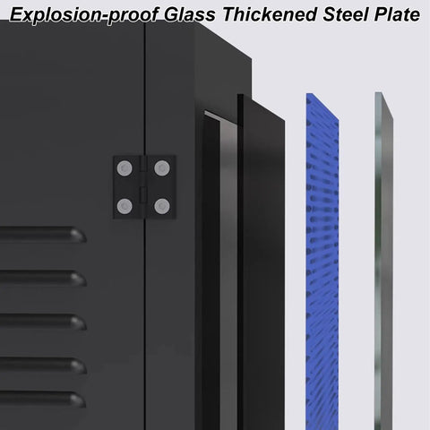 Locked Down Tight Heavy Duty EV Charger Shelter Build Like A Tank Weatherproof Floor Pedestal showcasing explosion-proof glass and steel plate.