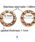 Folding Knife Pivot Pin Fast Open Washer Gasket Bearing Shim For Smooth One Hand Flips Brass Gasket 1.1mm Thick Stainless Steel Ball Beads 1.588mm