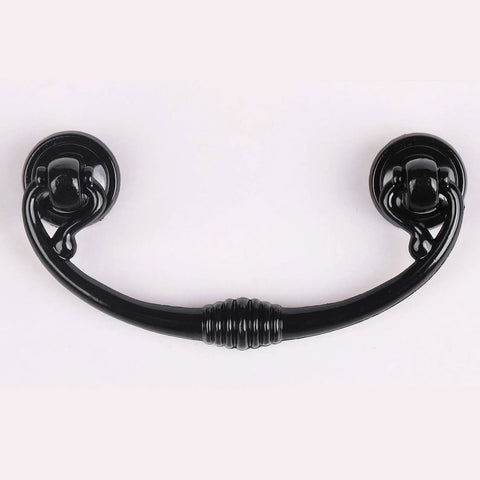 4 Pack Glossy Black Bail Drawer Pulls Drop Swing Dresser Handles Pendant Cabinet Knob Hardware Two And A Half Inch Center To Center 64 Mm Zinc Alloy