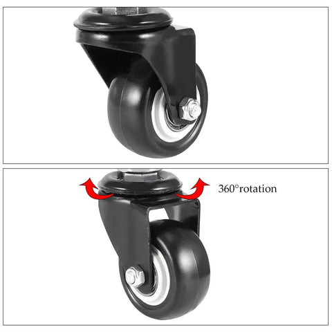 Two Inch PU Gate Wheel 2 Pack Heavy Duty Spring Loaded Gate Caster Retractable Swivel Wheel For Fence Gates 110lbs Load Capacity