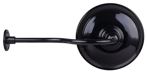 Side view of Outdoor Aluminum Barn Light Gooseneck Sconce Black 10 Inch Weather-Resistant All-Metal Build Classic Farmhouse Nautical Style