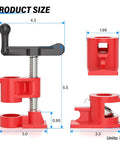 Heavy Duty Three Quarter Inch Pipe Clamp Set Two Pack With Quick Release Cast Iron Jaws For Woodworking Projects In The Shop Construction And Home Improvement Tasks Workhorse Performance size diagram showing 3/4 inch clamp dimensions