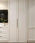 10 Pack Black Cabinet Pulls 3 Inch Aluminum Alloy Edge Finger Pull Dresser Drawer Handles installed on kitchen cabinets