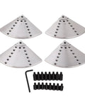 Heavy Duty Four Pack Eight Inch Flat Lathe Jaws Rock Solid Construction With Grade 45 Steel set with hex wrench and adjustment pins.