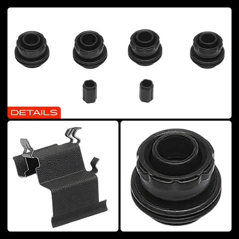 Top Tier A-Premium Front Side Disc Brake Hardware Kit For Volkswagen Atlas And Audi S3 Ensures Solid Stopping Power With Premium Durability, black brake hardware springs and boots