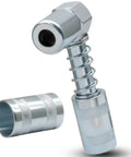 90 Degree Grease Gun Coupler Adapter in Carbon Steel, Beefed-Up Quick Connect, galvanized finish, 3-inch length