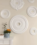 Cole Ceiling Medallion 25 3 8 Inch Outer Diameter 3 3 8 Inch Inner Diameter 1 3 8 Inch Projection displayed on a wall