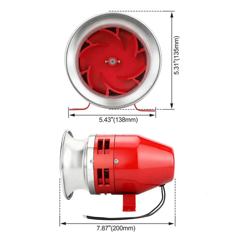 Heavy Duty 24V DC Motor Siren Featuring Rock Solid Metal Housing For Industrial Security And Emergency Warning Systems Delivering A Piercing 125 Decibel Tone That Cuts Through Harsh Environments Like A Beast
