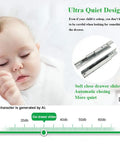 21 Inch Undermount Drawer Slides With Soft Close And Full Extension, 100 Lb Capacity, 1 Pair, Includes Mounting Screws, 3D Locking Devices, Rear Mounting Brackets, No Fuss Setup, shown with sleeping baby