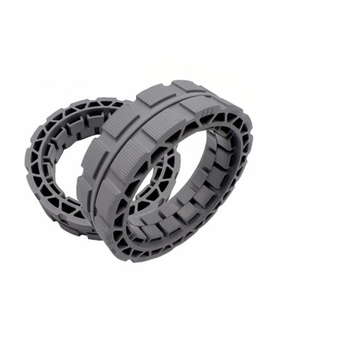 ZeAda wheel tire pair for ECOVACS DEEBOT robot vacuum; grey rubber tires