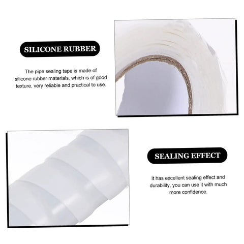 Image showing silicone rubber material and sealing effect of 4 Pack Waterproof Patch Seal Tape Rubberized Duct Tape Heavy Duty Repair For Home Leaks And Water Sealing Weather Resistant Flexible Tape For Roofs Pipes Windows And Quick Fixes.