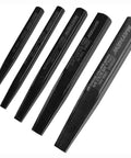 Screw Extractor Set 5 Piece With Black Oxide Finish For Removing Broken Or Seized Screws Made In USA Includes 36961 36962 36963 36964 36965 By Mayhew Tools.