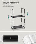 Assembly diagram for 10-Tier Tall Shoe Rack Organizer With Metal Frame And Nonwoven Shelves, Easy Assembly