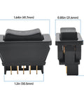 Super Handy Momentary Rocker Switch For Your Rv Camper Slide Out System Features Five Pin Inline Terminal Setup Handles 12 To 24 Volt Dc With Five To Fifteen Amp Rating For Reliable Motor Control, black 1.64in switch with 5 pins