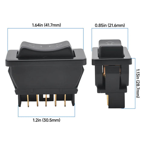Super Handy Momentary Rocker Switch For Your Rv Camper Slide Out System Features Five Pin Inline Terminal Setup Handles 12 To 24 Volt Dc With Five To Fifteen Amp Rating For Reliable Motor Control, black 1.64in switch with 5 pins