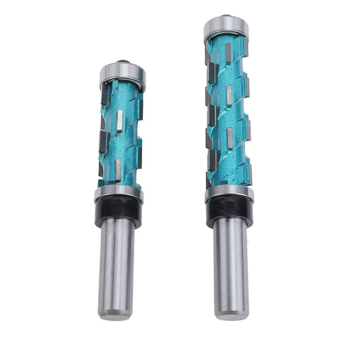 Heavy Duty Trim Spiral Router Bit 3 4 Inch Cutting Diameter With Double Bearings for woodworking with premium carbide.