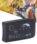 810 LED E Bike Display Panel 36V and 48V With 4 Wire SM Plug on a bike, showing power readout