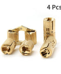 Invisible 8mm Brass Barrel Hinges For Jewelry Boxes And Cabinets Hidden Cylindrical Hinge With 180 Degree Opening, 4 Pack